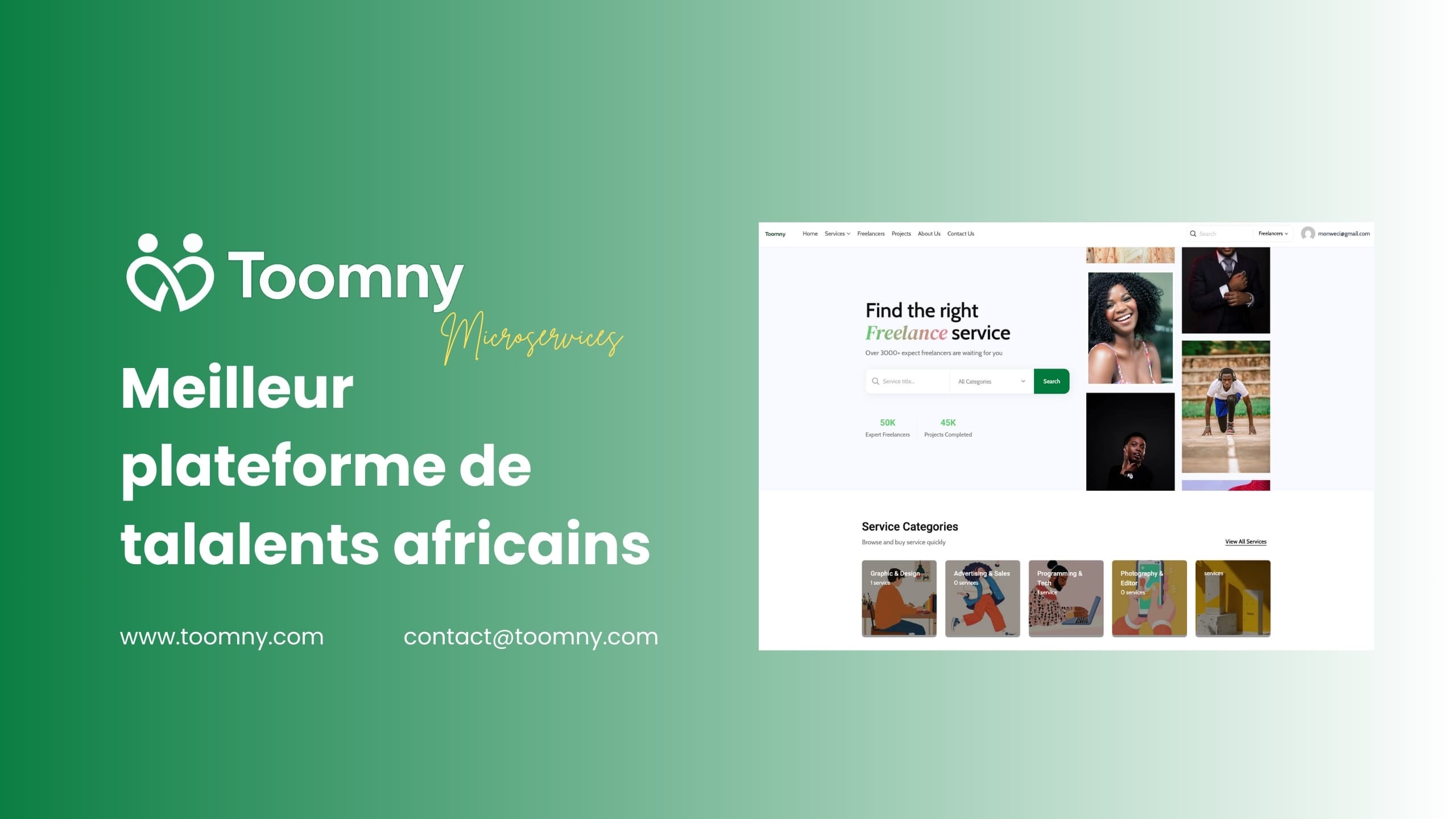 Toomny — Meilleure plateforme de talents africains